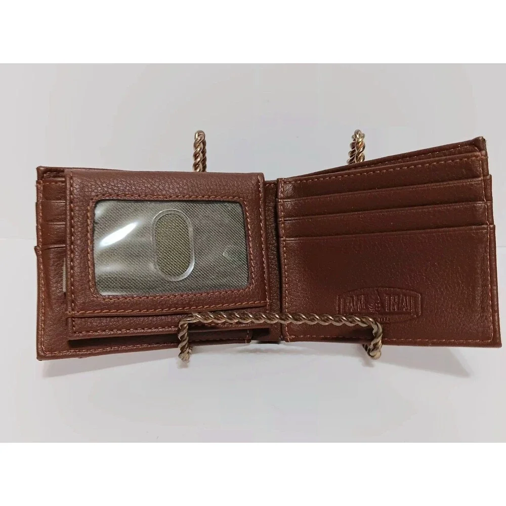 Lake & Trail Green Canvas / Brown Leather Bi-fold Men's Wallet 4.25